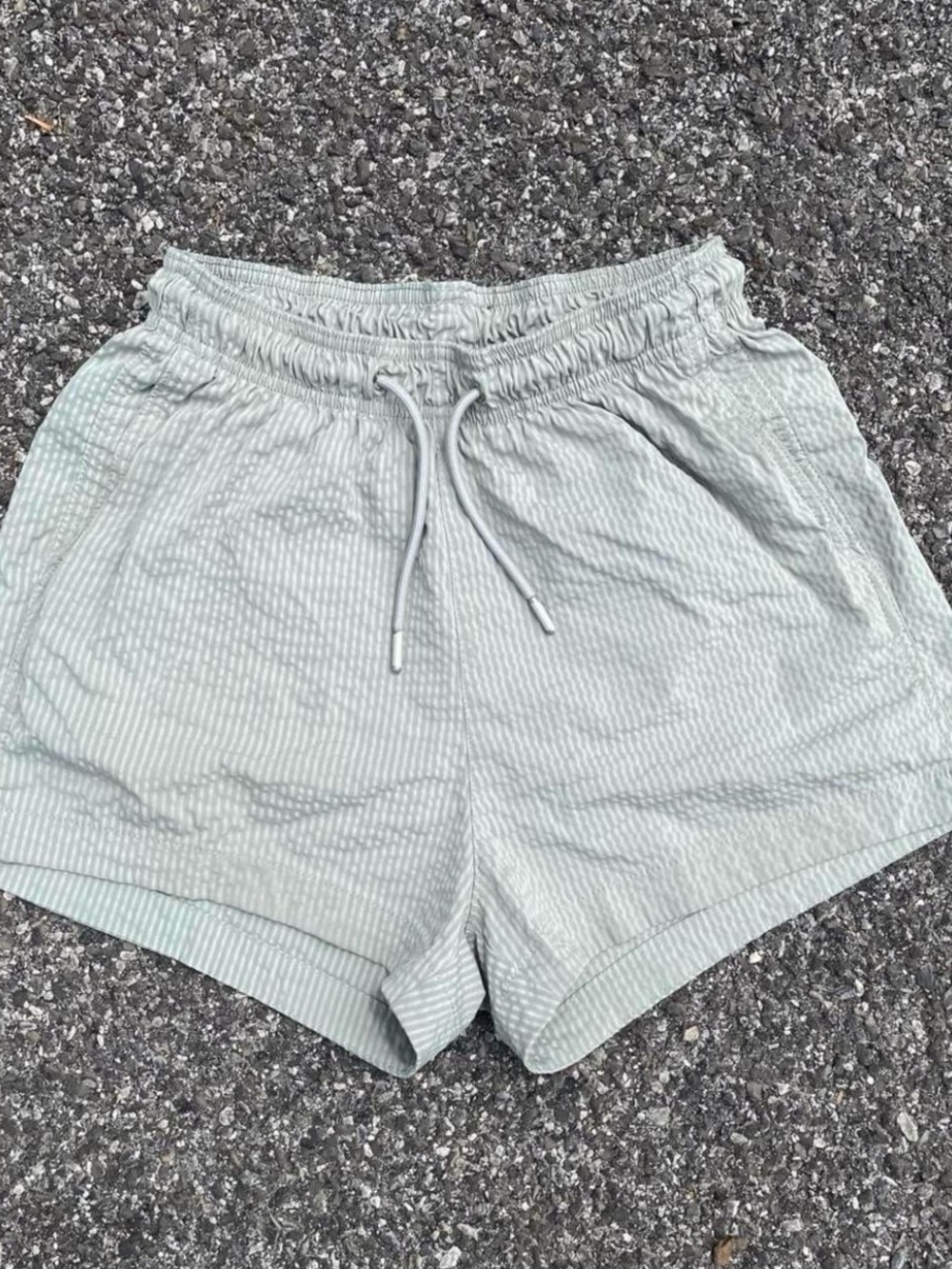 Mens Light Sage Seersucker Shorts